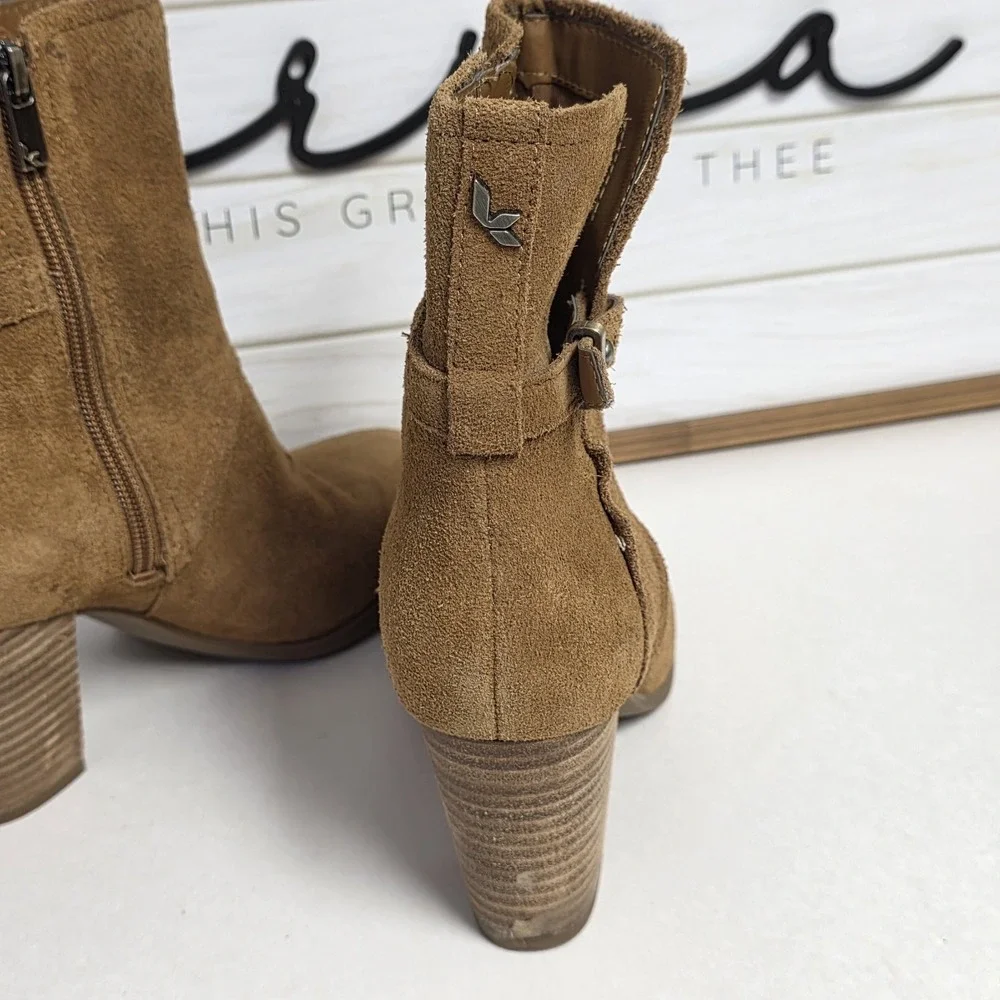 UGG Koolaburra Samiah Ankle Boots Camel Tan Women's 5.5 Eu 36.5 Zip Side 1105866